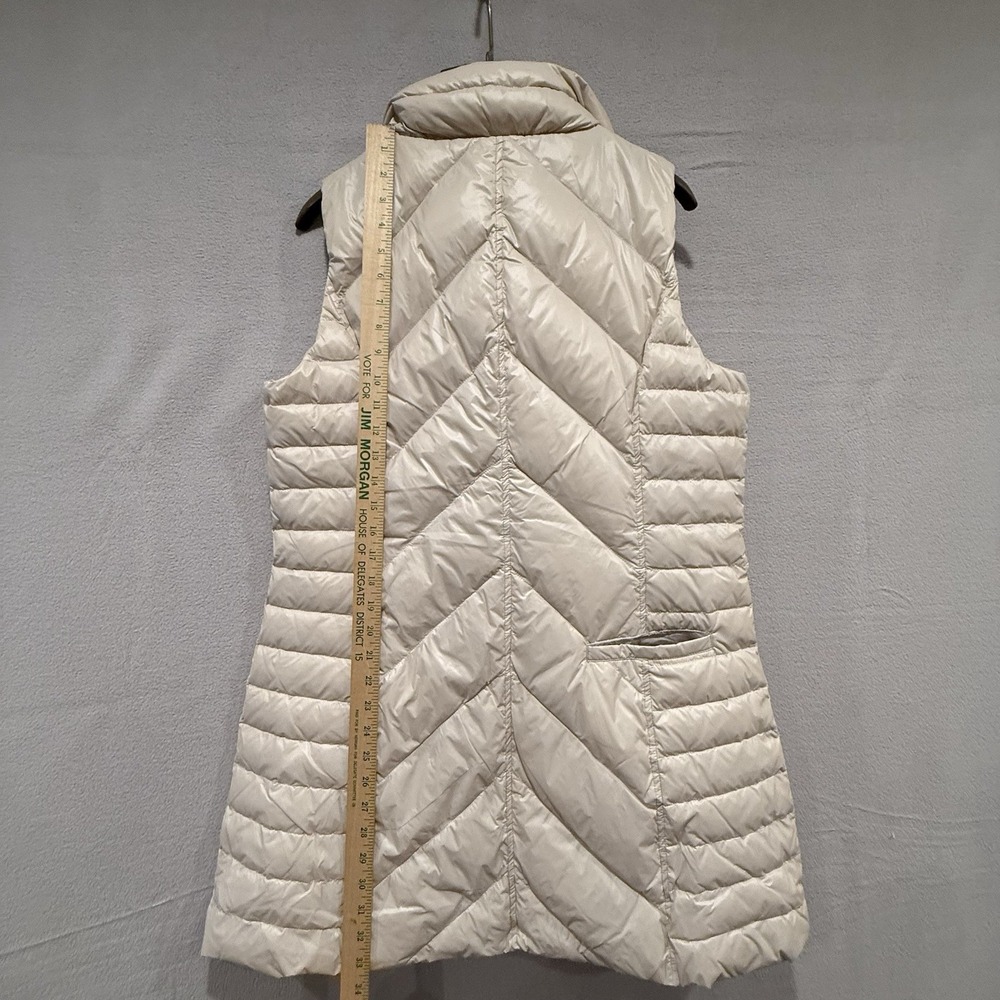 My Anorak Womens Large White Duck Down Lightweight Full Zip Cream Puffer Vest - Picture 7 of 11